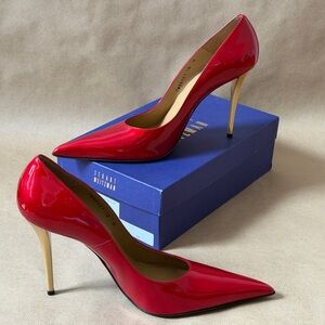 Stuart Weitzman Fever Red Quasar 12M Glossy Red Heels